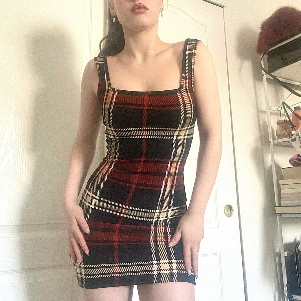 Plaid Mini Dress from Shein